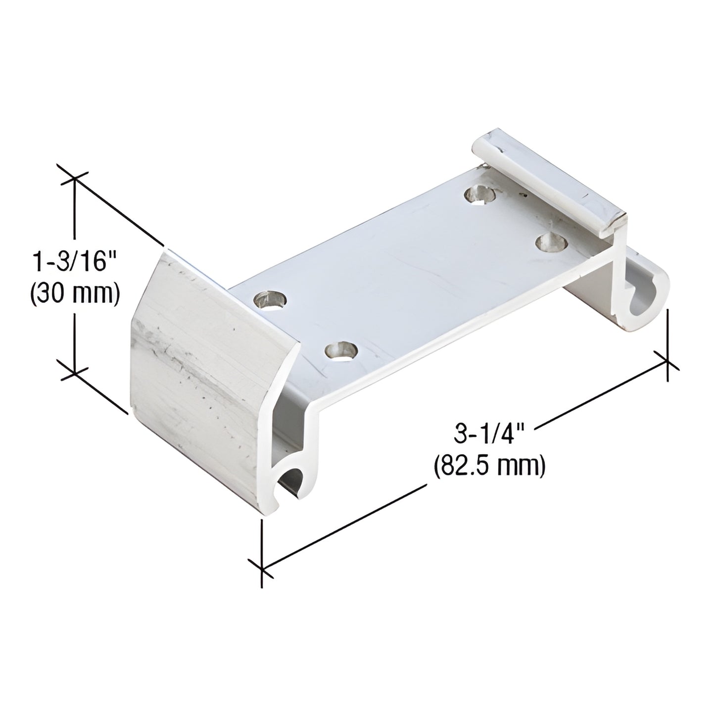 CRL-U.S. Aluminum Intermediate Shear Clip w/ Screws, 6-Pack