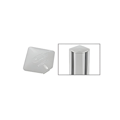 CRL Metallic Silver Square AWS Post Cap for 90 Degree Corner Post
