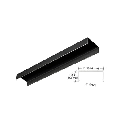 CRL Black Powder Coated 4" Header Channel Custom Length