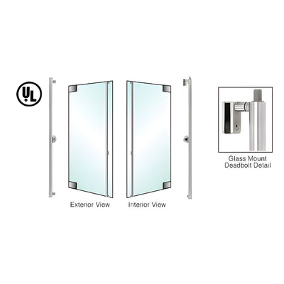 CRL-Blumcraft® Brushed Stainless Left Hand Reverse Glass Mount Cylinder/Thumbturn 'F' Top Secured Deadbolt Exterior Handle