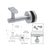 CRL Mill Aluminum Long Arm Malibu Series Glass Mounted Hand Rail Bracket