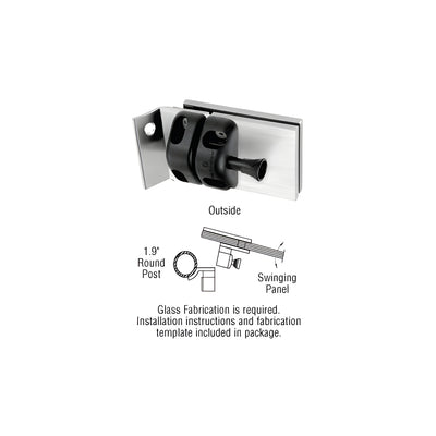 CRL 316 Brushed Stainless 1.9" Round Post Mount Gate Latch