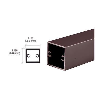 CRL Duranodic Bronze 1-1/8" Square Tubing for Partition Post
