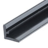 A close-up view of the black L-shaped polycarbonate vinyl profile.