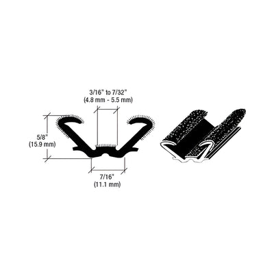 CRL 96" Flexible Flocked Rubber Glass Run Channel for 1969-1971 Chevy II, Chevelle, Tempest and F-85 Olds