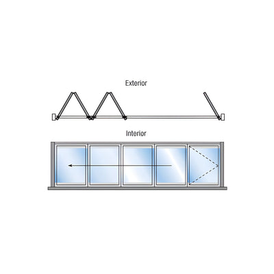 CRL Satin Anodized Palisades S90 Bi-Fold and Pivot 4+1 Left Hand Exterior Swing with Raised Sill and Exterior Lever Lock
