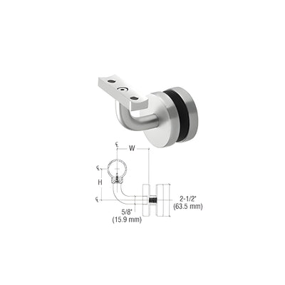 CRL-Blumcraft® Satin Anodized Aluminum Imperial Series Glass Mounted Hand Rail Bracket