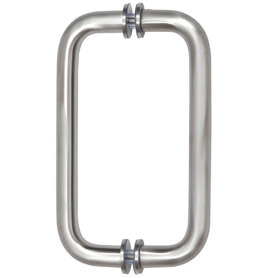 CRL Brushed Chrome 8" Back-to-Back Solid Brass 3/4" Diameter Pull Handles with Metal Washers