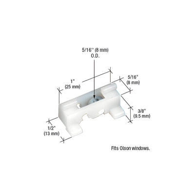 CRL 5/16" Steel Sliding Window Roller for Olson Windows