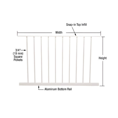 CRL Sky White 200, 300, 350, and 400 Series 48"W x 42"H Picket Panel
