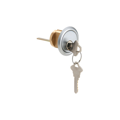 CRL Satin Chrome Rim Cylinder 5 Pin with Keyed Randomly Schlage® 'C' Keyway and 1-3/4" Long Tailpiece