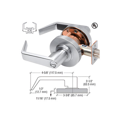CRL Brushed Chrome Privacy Heavy-Duty Grade 1 Lever Lockset