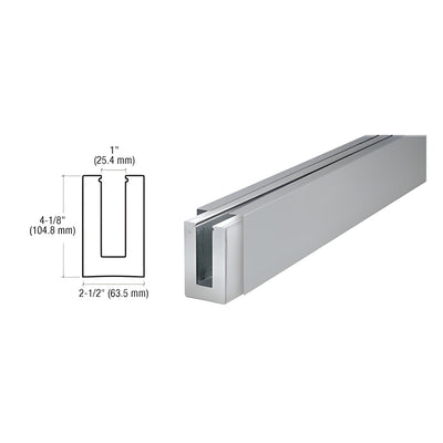 CRL B5S Series Brushed Stainless Custom Standard Square Base Shoe Undrilled for 1/2" Glass