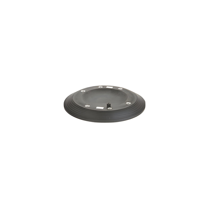 A circular black rubber vacuum pad for a CRL Wood's lifting frame shown from a top-down perspective.