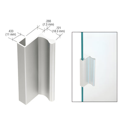 CRL Satin Anodized Aluminum 3" Pull with 7/16" Lip for Sliding Glass and Panel Door