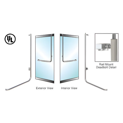 CRL-Blumcraft® Brushed Stainless Left Hand Reverse Low Profile Mount "D" Cylinder/Thumbturn Deadbolt Handle