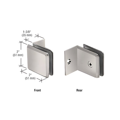 CRL Brushed Nickel Fixed Panel Beveled Clamp With Small Leg