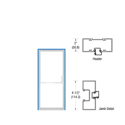 CRL-U.S. Aluminum Dark Bronze/Black Anodized Class 1 Up and Over Left Hand Frame for Single Butt Hung Door Using Surface Mount Closer