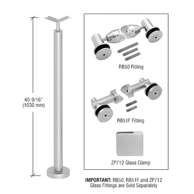 CRL Brushed Stainless 42" P7 Series Corner Post Railing Kit No Fittings