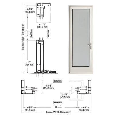 CRL-U.S. Aluminum White KYNAR® Paint Series 925 Single Patio Door Hinge Right Swing Out