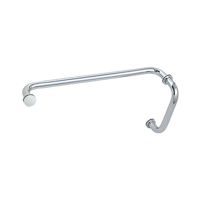 CRL Polished Chrome 8" Pull Handle and 18" Towel Bar BM Series Combination With Metal Washers