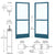 CRL-U.S. Aluminum Custom KYNAR® Paint Custom Pair 72" x 84" Series 250 Narrow Stile Butt Hinge Entrance Door