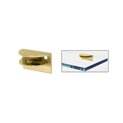CRL Brass Rounded Interior Shower Shelf Clamp with Support Leg