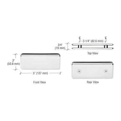CRL Polished Nickel Beveled 180º Glass-to-Glass Clamp
