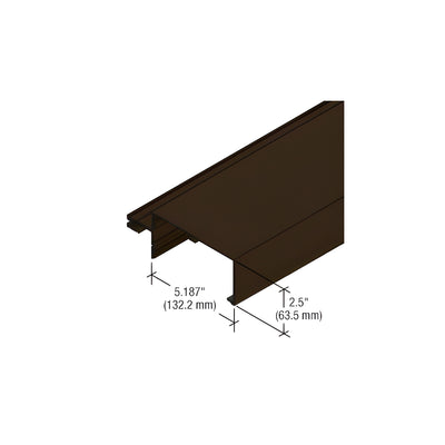 CRL-U.S. Aluminum 5-1/4" Open Back Roll Over Horizontal Mullion for StormWall XL, Dark Bronze/Black Anodized Class 1