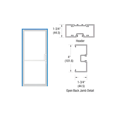 CRL-U.S. Aluminum Bronze Black Anodized 39-1/2" x 85-3/4" 400 Series Right Hand Single Acting Up and Over Frame