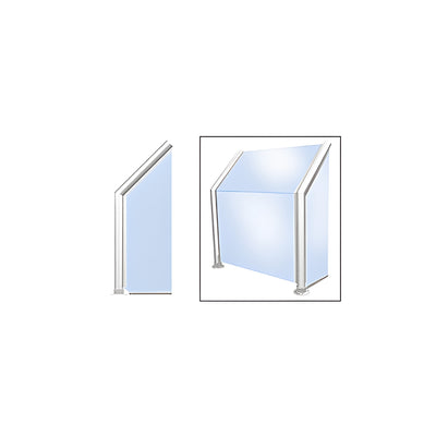 CRL Polished Stainless Elegant 102 Series 1-1/2" Tubing Glass On Slant, Front, and One End or Both Ends Sneeze Guard
