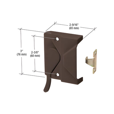 CRL Bronze Right Hand Casement Window Lock 2-3/8" Screw Holes