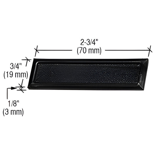 CRL Black Adhesive Stick-On Finger Pull for Glass Cabinet Doors