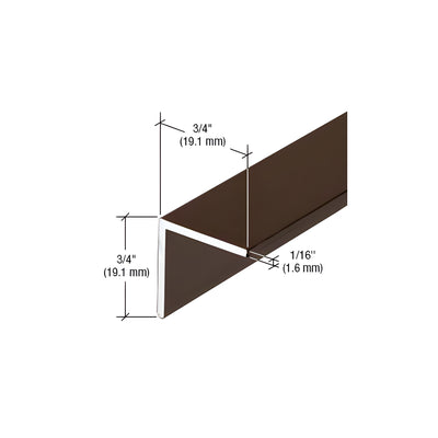 CRL-U.S. Aluminum Bronze Black Anodized L-Bar 3/4" x 3/4" x 1/16" - 21'-2"