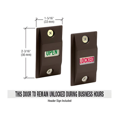 CRL Bronze Lock Indicator Set Slide Down = "LOCKED"