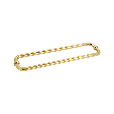 CRL Polished Brass 18" BM Series Back-to-Back Tubular Towel Bars with Metal Washers