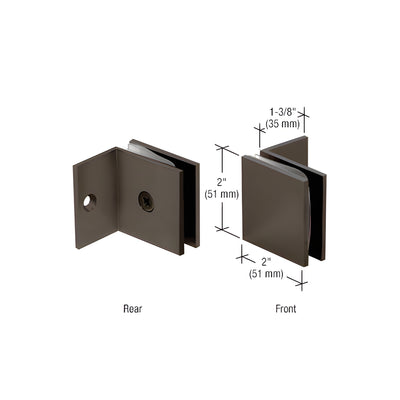 CRL Oil Rubbed Bronze Fixed Panel Square Clamp With Small Leg