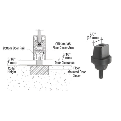 CRL Floor-Mounted Door Closer Spindle 5/16 in Tapered Collar