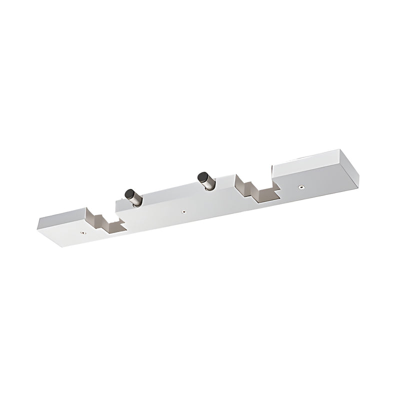 A polished stainless steel electric strike keeper for double stile doors shown from an angled perspective.