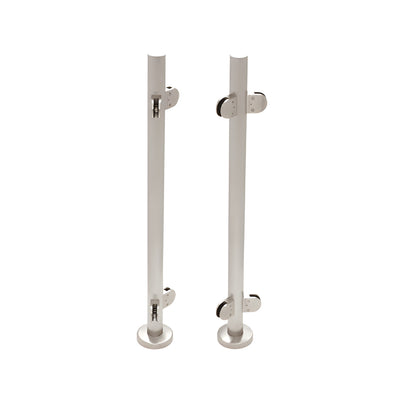 CRL Brushed Stainless Steel Schedule 40 Custom Post Rail for Use with Glass Infill Panels