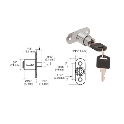 CRL Nickel Plated Track Plunger Lock