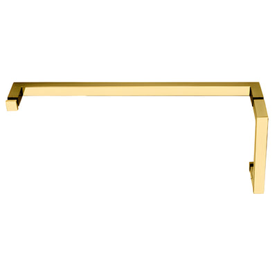 CRL Unlacquered Brass "SQ" Series Combination 6" Pull Handle 18" Towel Bar