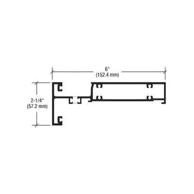 CRL-U.S. Aluminum White KYNAR® Paint Interior Glazed Horizontal 2-1/4" x 5.92", Thermally Improved - 24'-2"