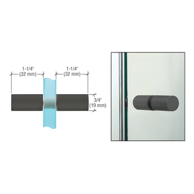 CRL Matte Black Cylinder Style Back-to-Back Shower Door Knobs