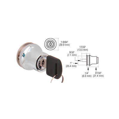 CRL Polished Chrome Lock for Cabinet Glass Door