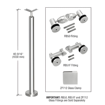 CRL Polished Stainless 42" P7 Series Corner Post Railing Kit No Fittings