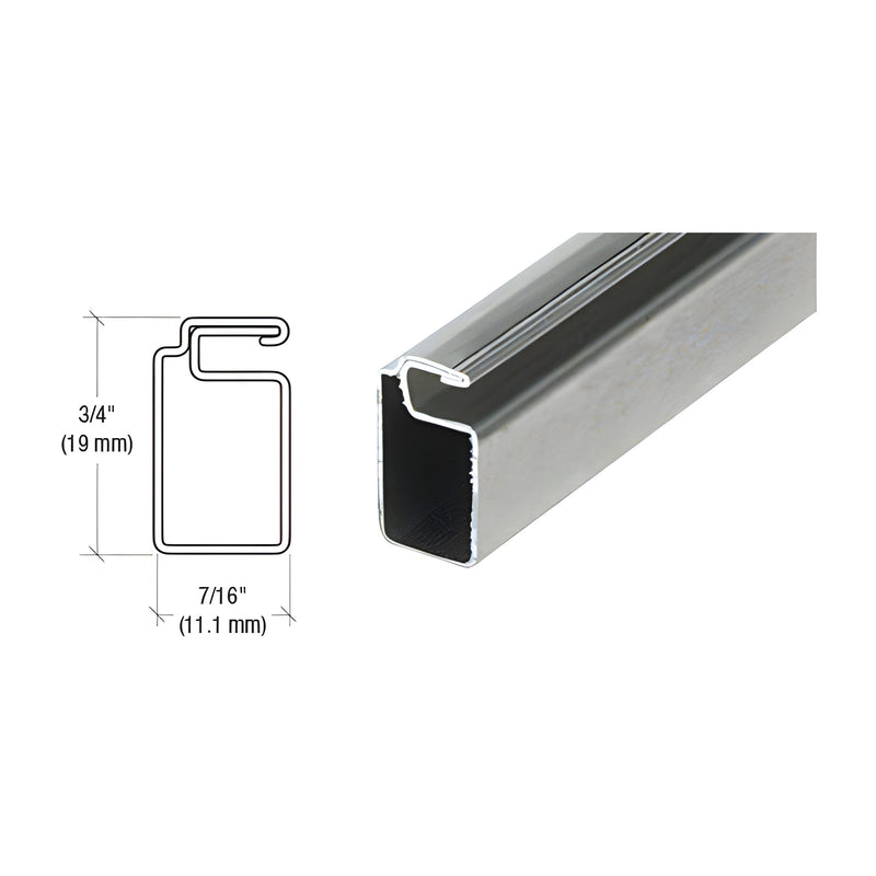 A cross-section diagram and a perspective view of the mill finish roll formed aluminum screen frame.