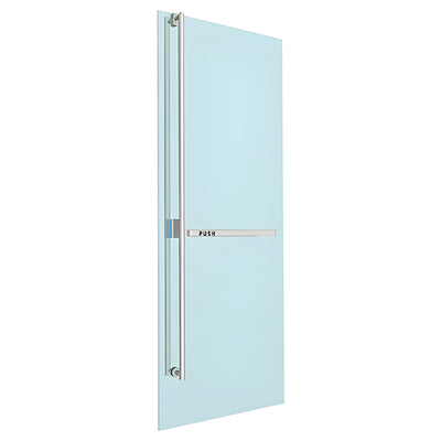 CRL-Blumcraft® Polished Stainless Left Hand Reverse Glass Mount Keyed Access "FS" Exterior, Top Securing Panic Handle