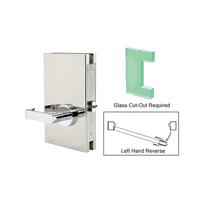 CRL Polished Stainless 6" x 10" LHR Center Lock With Deadlatch in Passage Lock Function