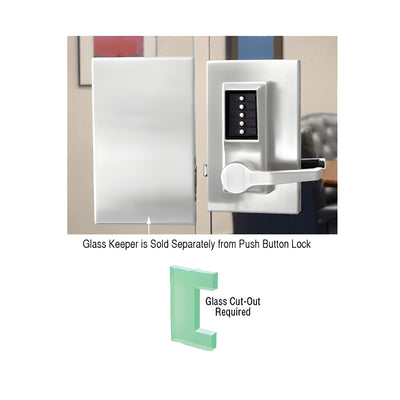 CRL Satin Anodized 6" x 10" RH Center Lock Keeper for Push Button Locks